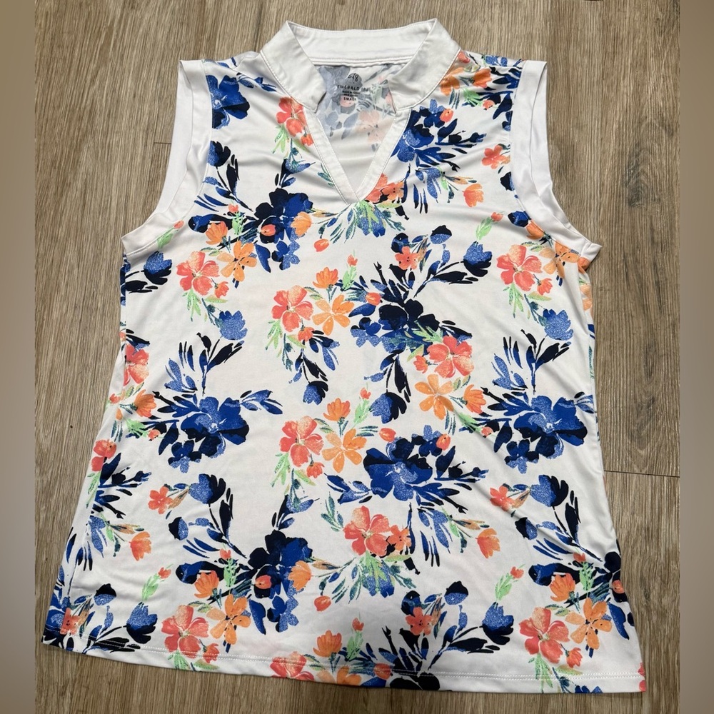 Emerald 18 Golf Pickleball Tennis Sleeveless Tank Top Floral women’s small